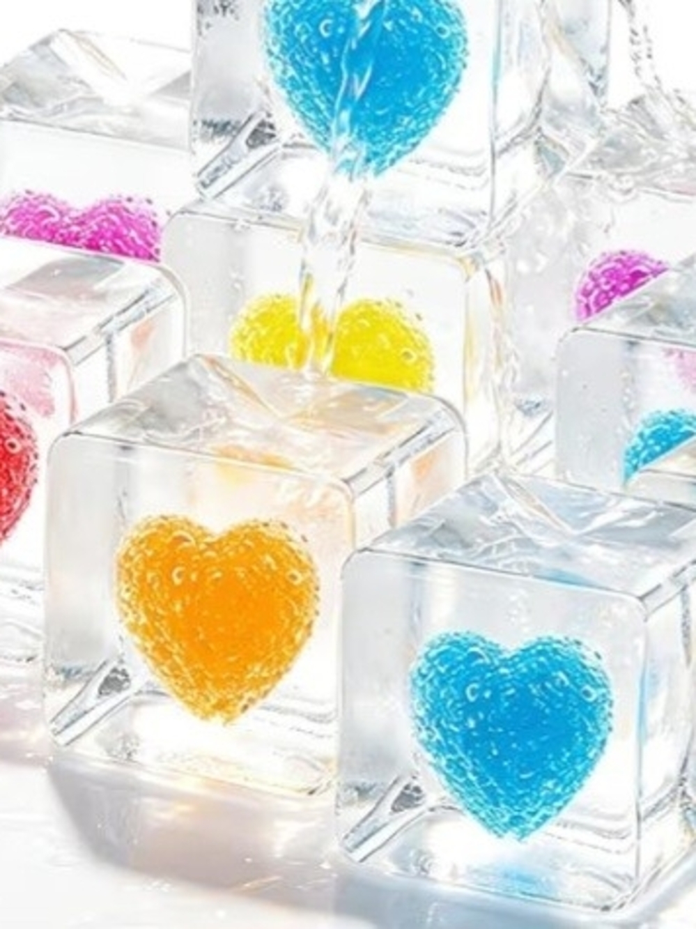 Heart Insert Squishy Cubes Multicolors Available